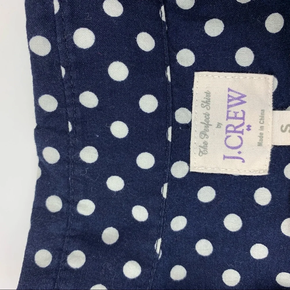 J. Crew Perfect Polka Dot Button Front Casual Shirt Size Small